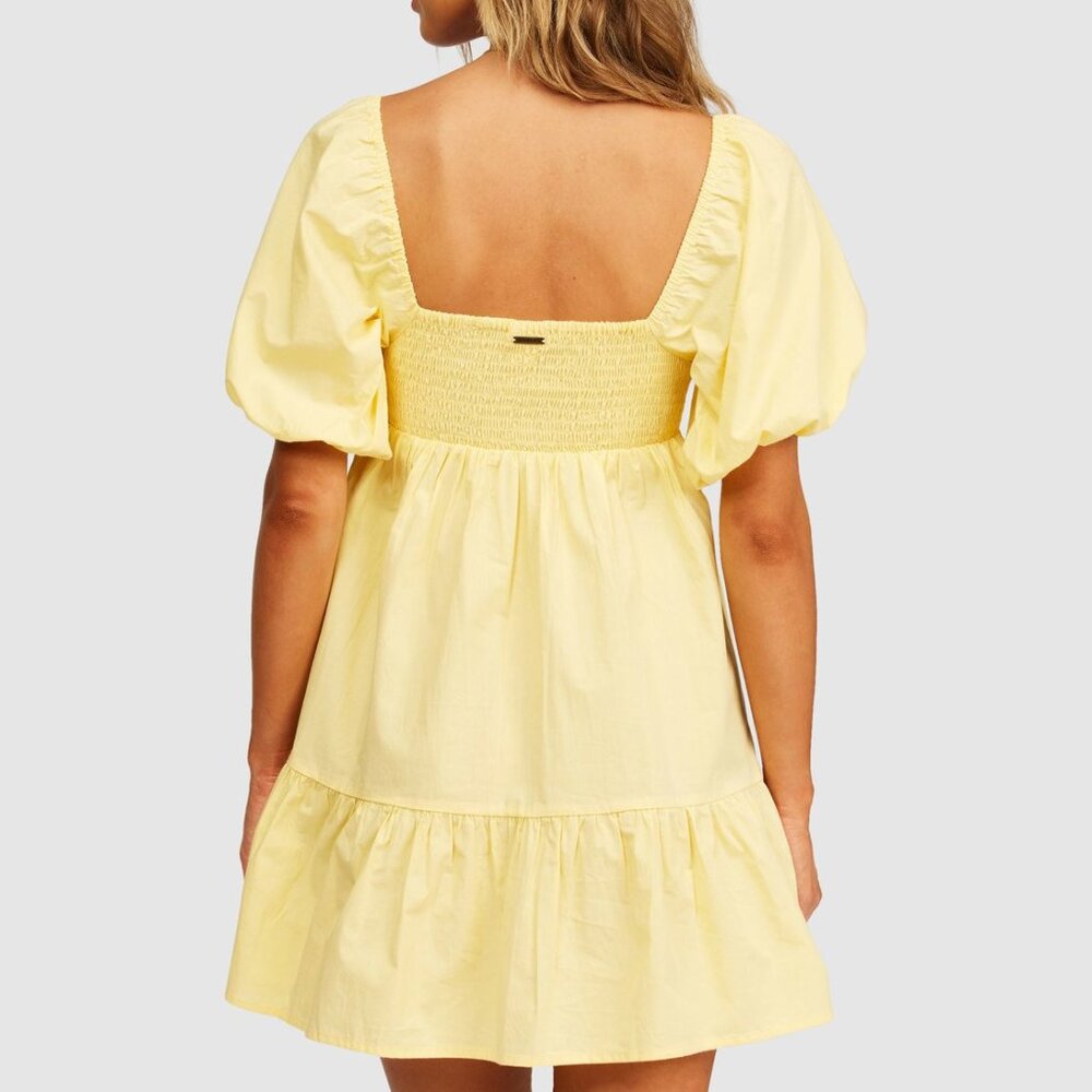 Like NEW Billabong Be Mine Babydoll Dress in Stay Golden Color Sz L ☀️ - Picture 4 of 5